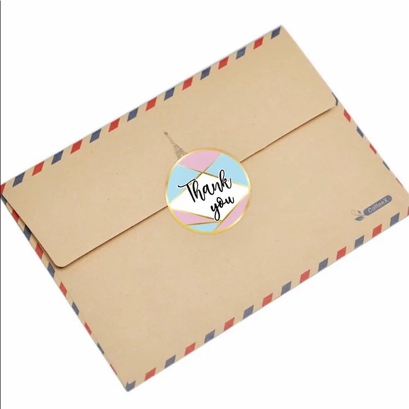 500 Thank You Stickers, Geometric Pattern, New - Picture 3 of 16